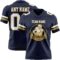 Navy1105-1 Custom Navy White-Old Gold Authentic Football Jersey