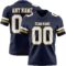 Navy1105 Custom Navy White-Old Gold Authentic Football Jersey