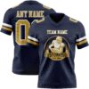 Custom Navy Old Gold-White Authentic Football Jersey