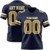 Custom Navy Old Gold-White Authentic Football Jersey