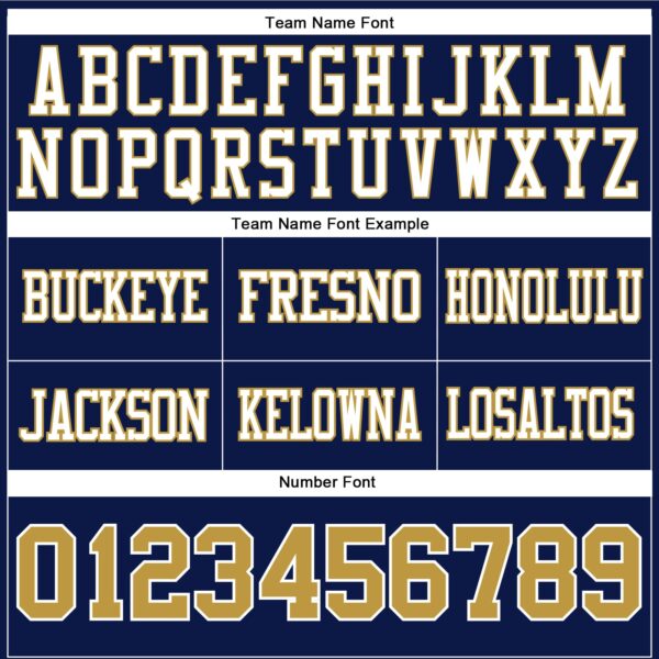 Custom Navy Old Gold-White Authentic Football Jersey