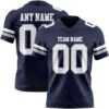 Custom Navy White-Gray Authentic Football Jersey