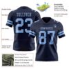 Custom Navy Light Blue Authentic Football Jersey