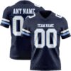 Custom Navy White-Light Blue Authentic Football Jersey