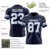 Custom Navy White-Light Blue Authentic Football Jersey