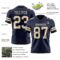 Navy1112-2 Custom Navy Cream Authentic Football Jersey