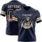Navy1113-1 Custom Navy Vintage USA Flag-Cream Authentic Football Jersey
