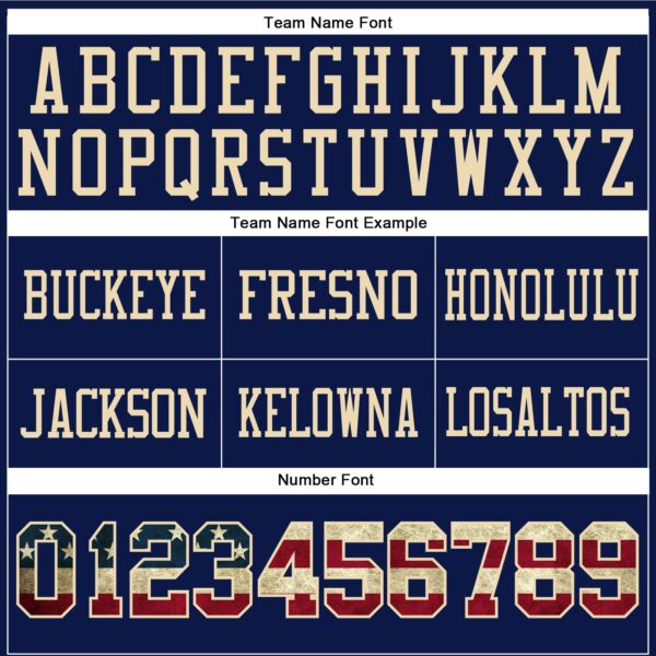 Custom Navy Vintage USA Flag-Cream Authentic Football Jersey