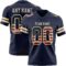Navy1113 Custom Navy Vintage USA Flag-Cream Authentic Football Jersey
