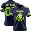 Custom Navy Neon Green-White Authentic Football Jersey