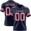 Custom Navy Medium Pink Authentic Football Jersey