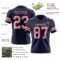 Navy1122-2 Custom Navy Medium Pink Authentic Football Jersey