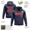Custom Stitched Navy Red-White Baseball Pullover Sweatshirt Hoodie