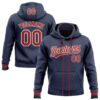 Custom Stitched Navy Red-White Baseball Pullover Sweatshirt Hoodie