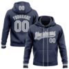 Custom Stitched Navy Gray-White Baseball Pullover Sweatshirt Hoodie