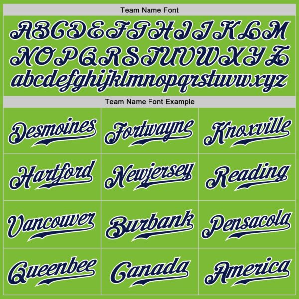 Custom Neon Green Navy Pinstripe Navy-White Authentic Baseball Jersey