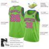 Custom Neon Green Pink-Light Blue Authentic Basketball Jersey