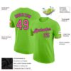 Custom Neon Green Pink-Navy Performance T-Shirt