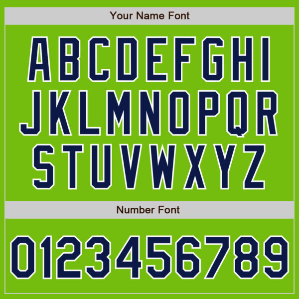 Custom Neon Green Navy Pinstripe Navy-White Authentic Baseball Jersey