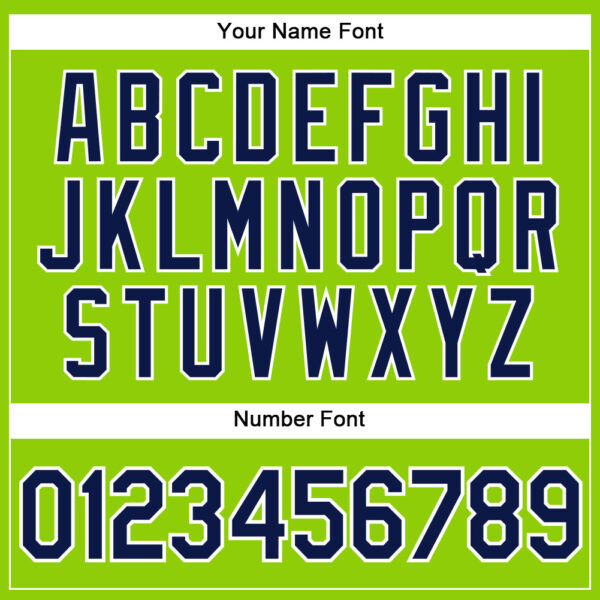 Custom Neon Green Navy Pinstripe White Authentic Baseball Jersey