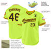Custom Neon Green Black-Gold Authentic Throwback Baseball Jersey