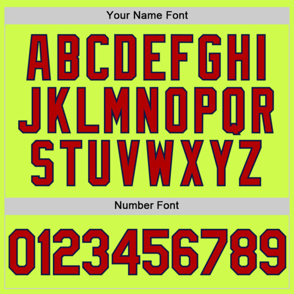 Custom Neon Green Red-Navy Authentic Throwback Baseball Jersey