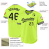 Custom Neon Green Black-White Authentic Throwback Baseball Jersey