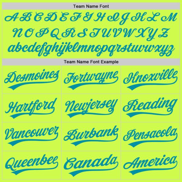 Custom Neon Green Teal-White Authentic Throwback Baseball Jersey