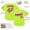 Custom Neon Green Pink-Black Mesh Authentic Throwback Baseball Jersey