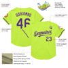 Custom Neon Green Purple Mesh Authentic Throwback Baseball Jersey