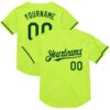 Custom Neon Green Green Mesh Authentic Throwback Baseball Jersey