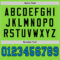 NeonGreen0241-3 Custom Neon Green Blue-Black Mesh Authentic Throwback Football Jersey