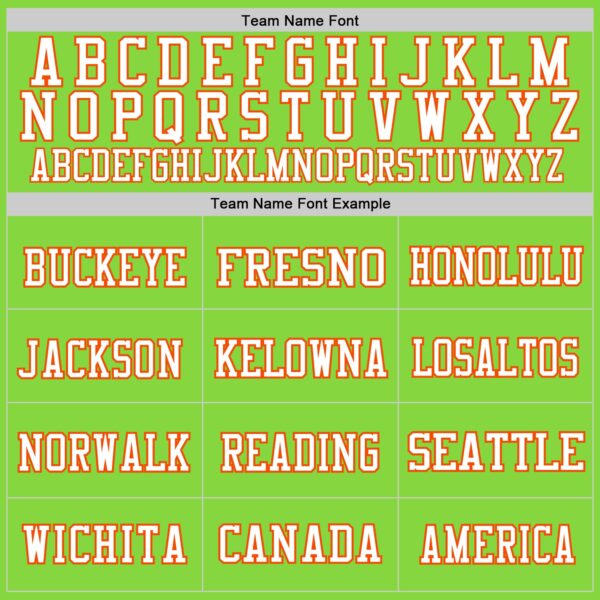 Custom Neon Green Orange-White Mesh Authentic Throwback Football Jersey