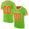 NeonGreen0242 Custom Neon Green Orange-White Mesh Authentic Throwback Football Jersey
