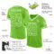 NeonGreen0244-1 Custom Neon Green White Mesh Authentic Throwback Football Jersey