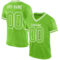 NeonGreen0244 Custom Neon Green White Mesh Authentic Throwback Football Jersey