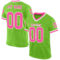 NeonGreen0245 Custom Neon Green Pink-White Mesh Authentic Throwback Football Jersey