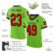 NeonGreen0247-1 Custom Neon Green Red-Navy Mesh Authentic Throwback Football Jersey