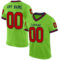 NeonGreen0247 Custom Neon Green Red-Navy Mesh Authentic Throwback Football Jersey
