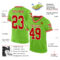 NeonGreen0249-1 Custom Neon Green Red-White Mesh Authentic Throwback Football Jersey