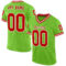 NeonGreen0249 Custom Neon Green Red-White Mesh Authentic Throwback Football Jersey