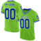 NeonGreen0250 Custom Neon Green Royal-White Mesh Authentic Throwback Football Jersey