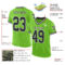 NeonGreen0251-1 Custom Neon Green Black-White Mesh Authentic Throwback Football Jersey