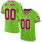 NeonGreen0253 Custom Neon Green Maroon-White Mesh Authentic Throwback Football Jersey
