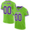 NeonGreen0254 Custom Neon Green Purple-White Mesh Authentic Throwback Football Jersey