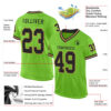 Custom Neon Green Black-Old Gold Mesh Authentic Throwback Football Jersey