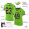 NeonGreen0255-1 Custom Neon Green Black-Old Gold Mesh Authentic Throwback Football Jersey