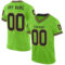NeonGreen0255 Custom Neon Green Black-Old Gold Mesh Authentic Throwback Football Jersey