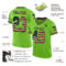 NeonGreen0256-1 Custom Neon Green Vintage USA Flag Black-Old Gold Mesh Authentic Throwback Football Jersey
