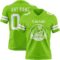 NeonGreen0327-1 Custom Neon Green White Authentic Football Jersey